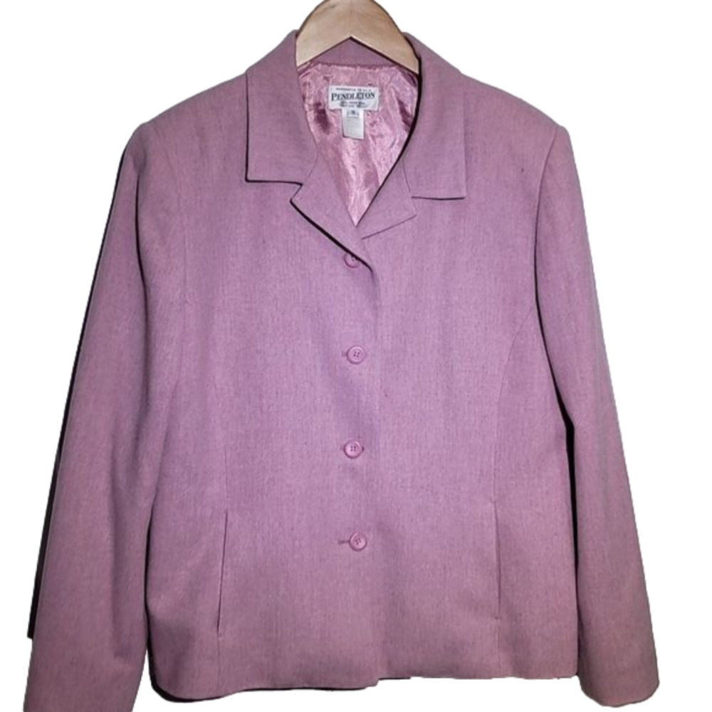 Pendleton Women's Plus Size Pink Virgin Wool Jacket